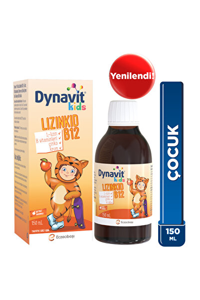 Dynavit Kids Lizinkid-B12 Şurup 150mL- Yemek Zamanı – Çocuk L-lizin Aminoasit Destek, B Vit, Krom, Çinko