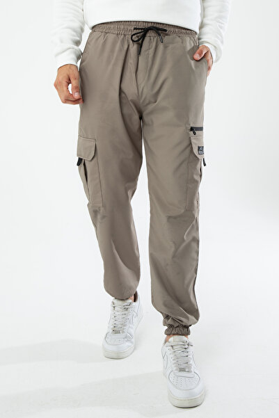 YXC Trend Maker Ανδρικό παντελόνι Jogger Mink με υφασμάτινο αλεξίπτωτο, άνετο λαστιχένιο πόδι, τσέπες φορτίου και λεπτή εφαρμογή