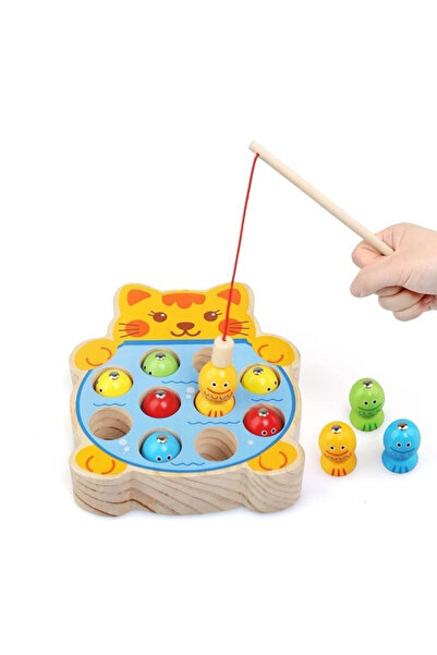 Ludinoo Joc Pescuit Magnetic din Lemn – Pisicuța Pescar