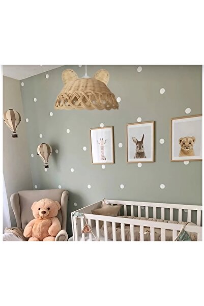 nndsgn Rattan Bambu Tavşan kulak Avize Ayna (beyaz duy)