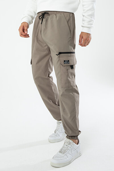 a02teks Erkek Paraşüt Kumaş Kargo Cepli Vizon Erkek Pantolon