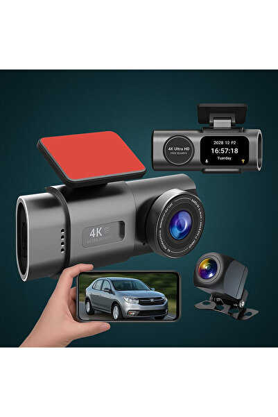 Edima Camera Auto DVR 4K EDIMA®, Camera de bord ultracompacta, FULL HD 4K, 2160P, Inregistrare in bucla,