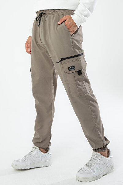 YXC Trend Maker Ανδρικό παντελόνι Jogger Mink με υφασμάτινο αλεξίπτωτο, άνετο λαστιχένιο πόδι, τσέπες φορτίου και λεπτή εφαρμογή