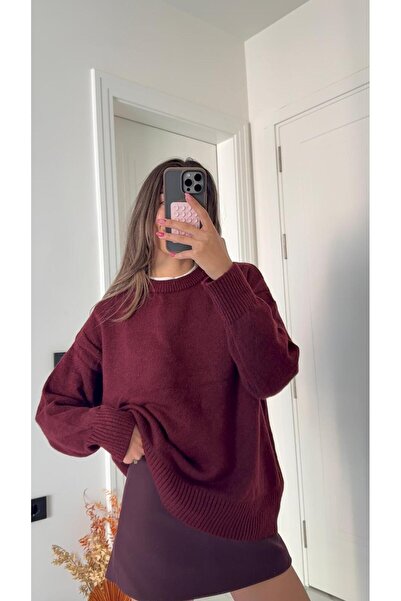 Solie Oversize Knit Sweater - Soft Textured Crew Neck