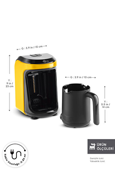 Karaca Hatır Hüps Turkish Coffee Machine with Milk Yellow