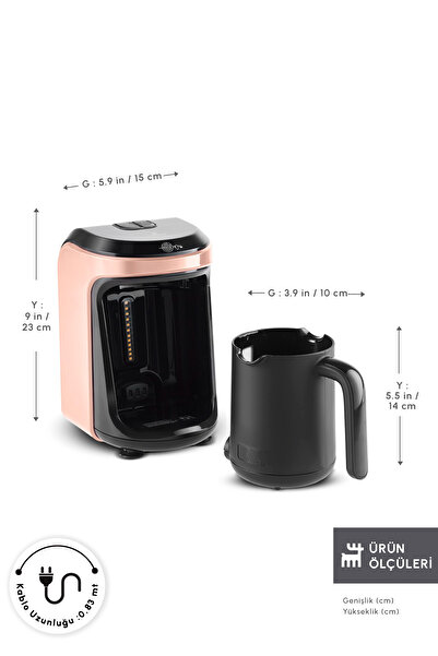 Karaca Hatır Hüps Aroma Turkish Coffee Machine 5 Cup Capacity Rosegold