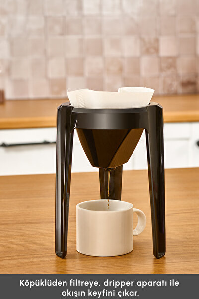 Karaca Hatır Hüp 2 in 1 Turkish Coffee Machine / Filter Coffee Machine 5 Cup Capacity Black