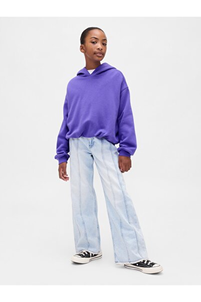 GAP Kız Çocuk Mor Vintage Soft Oversized Bubble Sweatshirt