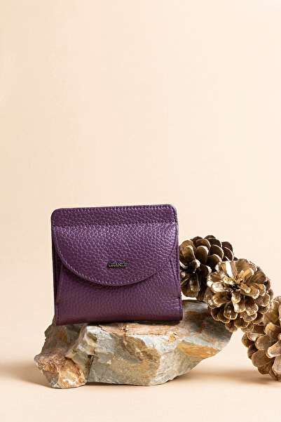 Grande 2833 Hakiki Deri Elegance Mini Kadın Cüzdanı Mürdüm