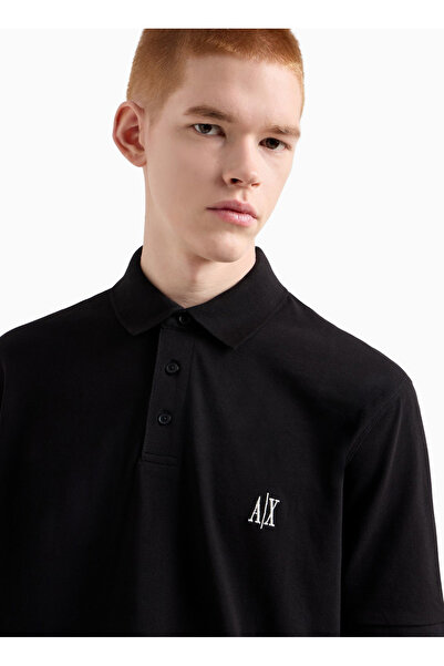 Armani Exchange Μαύρο ανδρικό μπλουζάκι πόλο XM000367 AF13022 UC001 POLO T-SHIRT