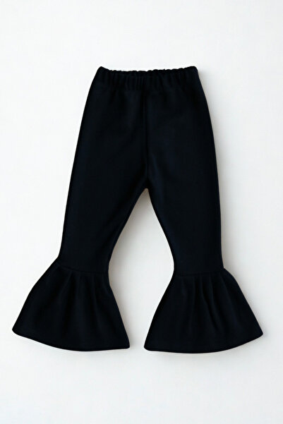 Parla Kids Kız Çocuk Siyah Ispanyol Paça Yüksek Bel Lastikli Tayt Pantolon