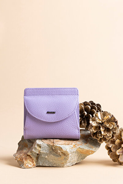 Grande 2833 Hakiki Deri Elegance Mini Kadın Cüzdanı Leylak