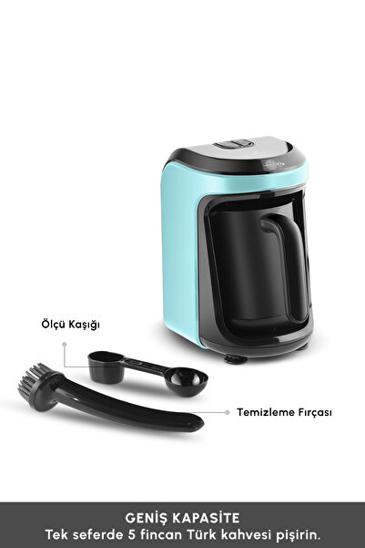 Karaca Hatır Hüps Aroma Turkish Coffee Machine 5 Cup Capacity Aqua Green