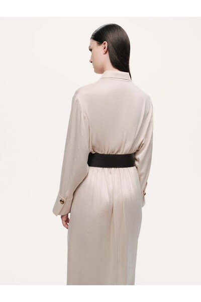 Nocturne Drape Detaylı Kemerli Maxi Elbise