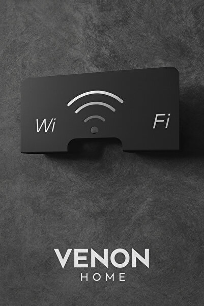 VENON ASILABİLİR SİYAH METAL WİFİ Modem Saklama Kutusu Pc Bilgisayar Kablo Gizleyici Dekoratif Kutu