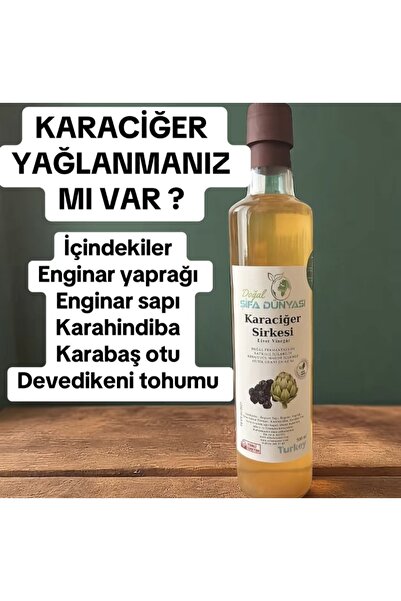 DogalSifaDünyası Karaciğer Sirkesi 500 ml %100 Doğal Fermantasyon Cam Şişe