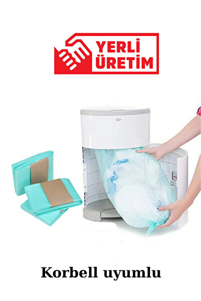 Korbell 16l Çöp Kutuları Ile Uyumlu - 3 Paket 1500 Adet Bebek Bezi Kapasiteli Paket Yerli Çöp Poşeti