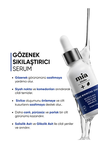 mia klinika Gözenek Siyah Nokta Gidermeye Yardımcı Serum 30 ml