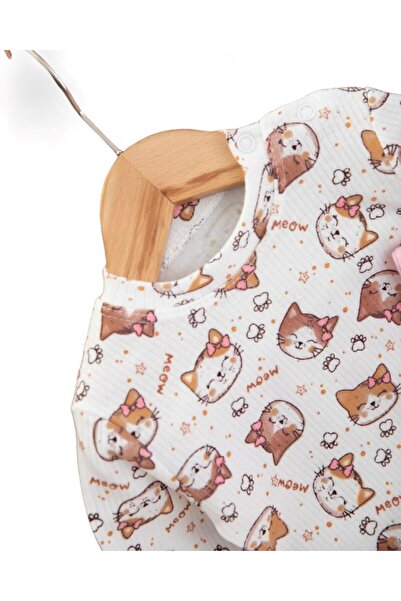 Ege Bebek Baby Girl Newborn 0-3-6-9 Months Seasonal 2 Piece Gardener Salopet Jumpsuit and Underwear Suit