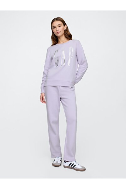 GAP Kadın Lila Gap Logo Relaxed Fleece Sweatshirt