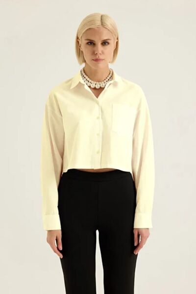 SEVİLEN Cepli Crop Gömlek