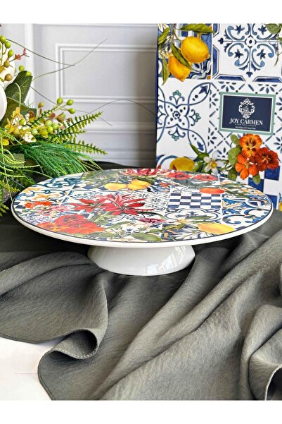 ROSSEV Italy Garden Pedestal Cake Stand Round