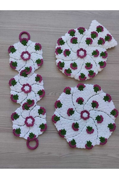 WIB TASARIM طقم مناشف منسوجة يدويًا مكون من 3 قطع