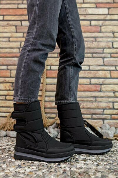 ODESA AYAKKABI MARKET ModaOnn Unisex Μαύρες μπότες χιονιού από γούνα