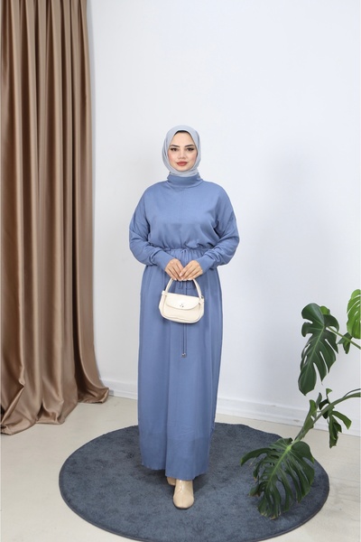 NİSUM MODA فستان بيرفين دانتيل حزام فينيسي