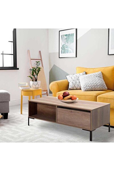 Adore Mobilya Cube Dikdörtgen Orta Sehpa-açık Ceviz (tori) 103x42x60 Cm (gxyxd)