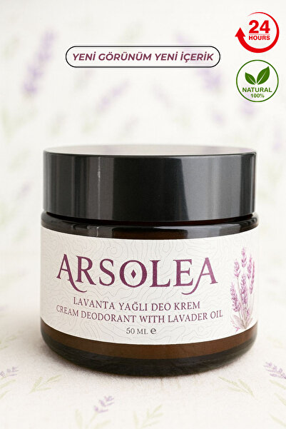 Arsolea %100 Doğal Deo Krem Alüminyumsuz Koltuk Altı Beyazlatıcı 24 Saat Ter Kokusu Önleyici Lavanta Kokulu