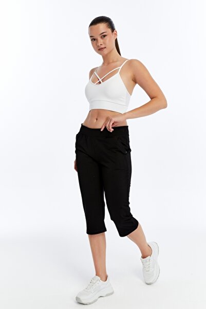 AXXEL Kadın Kapri Siyah Büyük Beden Eşofman altı-K292