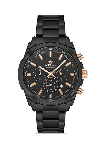 Welar ساعة يد رجالية Wel2456-6 مع ساعة توقيت، هيكل فولاذي، مقاومة للماء، لون ...