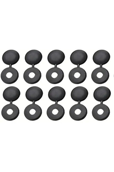 emrebilisim Plastik Dekoratif Vida Kapakları Siyah Vida Plastik Vida Kapağı, Vida Kapağı Tutucu 10 Adet