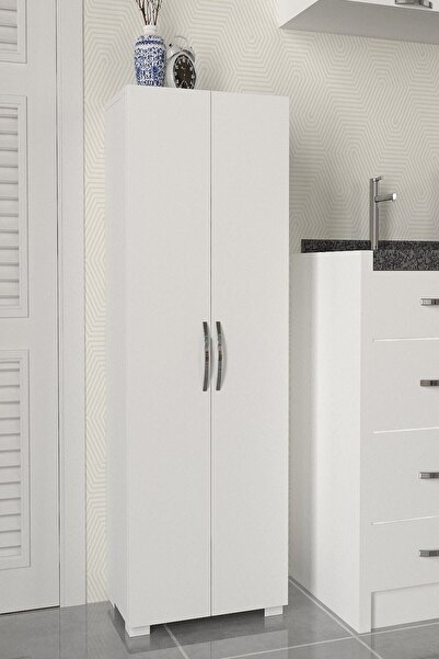 dorpek Devika 2 Kapaklı Çok Amaçlı Dolap – Geniş Raflı / Mutfak-Banyo-Hol Kullanımı / Kolay Montaj