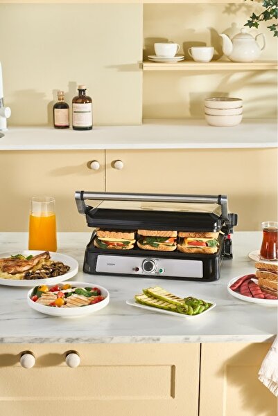 Karaca İnox Toastmate Grill 2000W Izgara ve Tost Makinesi 6 Dilim Kapasiteli