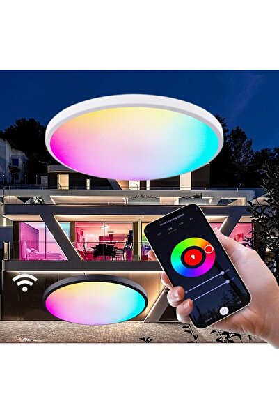 fulina Smart WiFi LED Ceiling Lights RGBCW Color Changing Ceiling Light, 24W 12Inch 2400lm Ultra-Thin Dimm