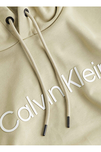 Calvin Klein Green Men's Hooded Collar Slim Fit Sweatshirt K10K111345Leb
