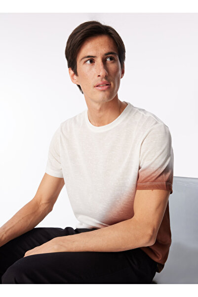 Fabrika Beyaz Erkek Bisiklet Yaka Basic Degrade T-Shirt F4SM-TST 0716