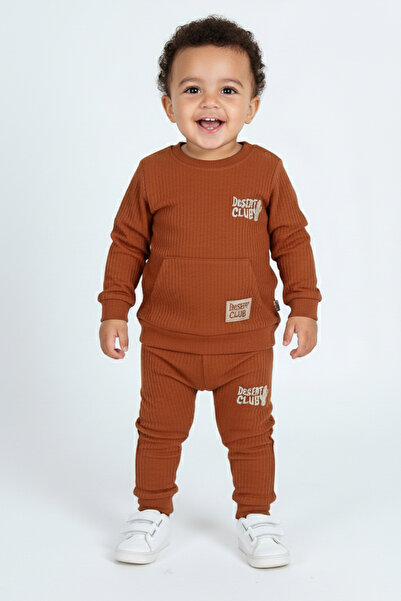 voyyo kids baby Baby Boy Ribbed, Seasonal 6-9-12-18-24 Month Cactus Embroidered Long Sleeve Top and Bottom Set