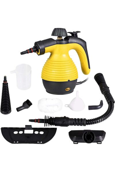 fulina Handheld Pressurized Steam Cleaner, Multi-function Steamer, Steam Iron, 1050W, with Attachments (Yel