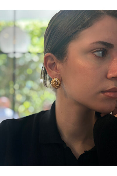 la nuit jewellery Lilas Taşlı Retro Küpe