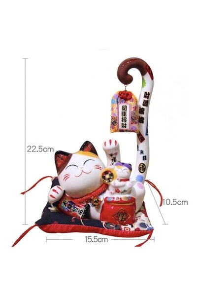 MOBI Pisică norocoasă decorativă cu spirală aurie