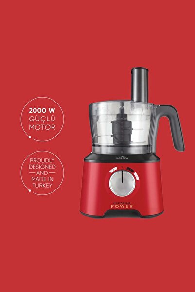 Karaca Mastermaid Power Multifunctional 10 In 1 Red Mutfak Robotu, Blender Seti 2000w