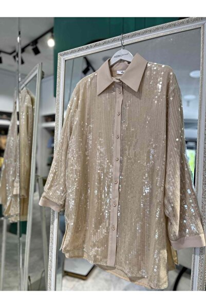 MERAM BUTİK قميص ليزا بول بترتر 3092 - بيج - 2