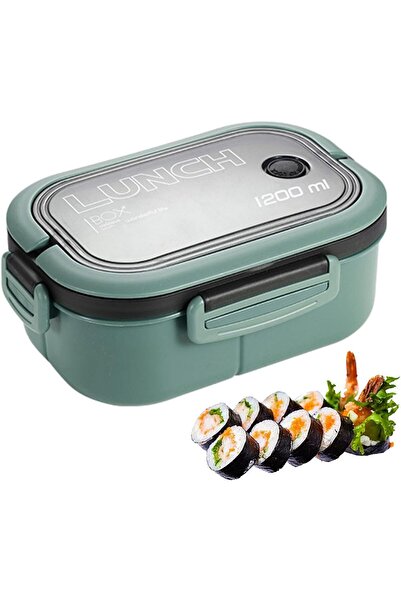 fulina Lunch Box, 1200ml Snack Box Adult Lunch Box for Students and Office Workers (green)