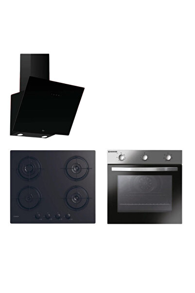 Hoover & Candy Nolita Ankastre Set (HDG6C1GBTK Davlumbaz + CVW6BB Ocak + HON6...