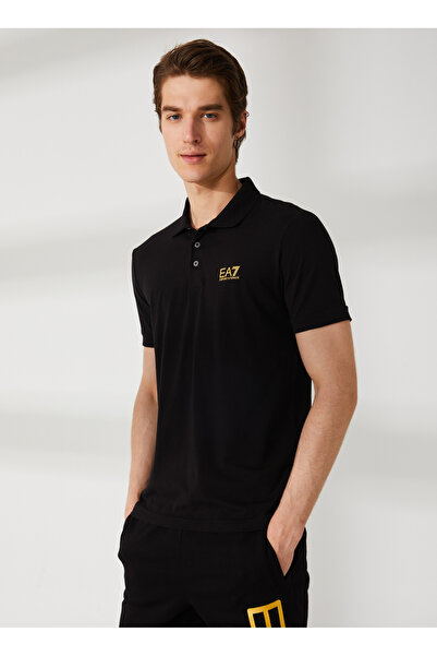 EA7 Polo Yaka Siyah Erkek T-Shirt 8NPF04PJM5Z0208