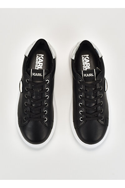 Karl Lagerfeld Siyah-Gümüş Kadın Deri Sneaker KL62530N 000