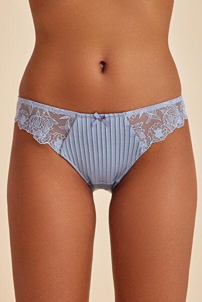 Amarelle Paris Gri Mavi Dantelli Slip Külot